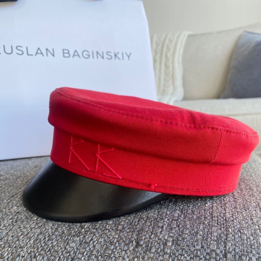 Ruslan Baginskiy - Red Cotton Baker Boy Cap Size xs